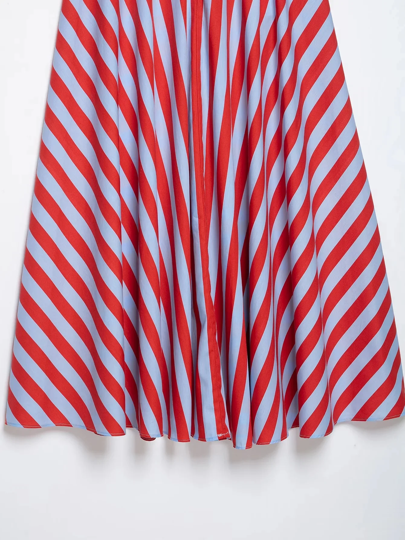KONDALA Holiday Casual Chic Women Long Skirt Striped Zipper A-Line Draped Skirt Fashion 2026 Summer Fall Night Out Party Skirt