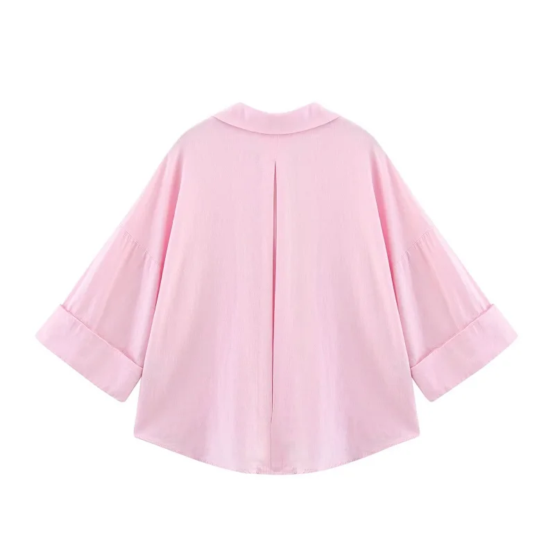 MUJER Striped Women's Shirt White Loose Casual Shirts for Women Summer Button up Shirts and Blouses Woman Wide Sleeve Ladies Top