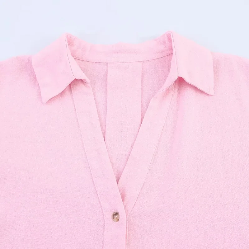 MUJER Striped Women's Shirt White Loose Casual Shirts for Women Summer Button up Shirts and Blouses Woman Wide Sleeve Ladies Top