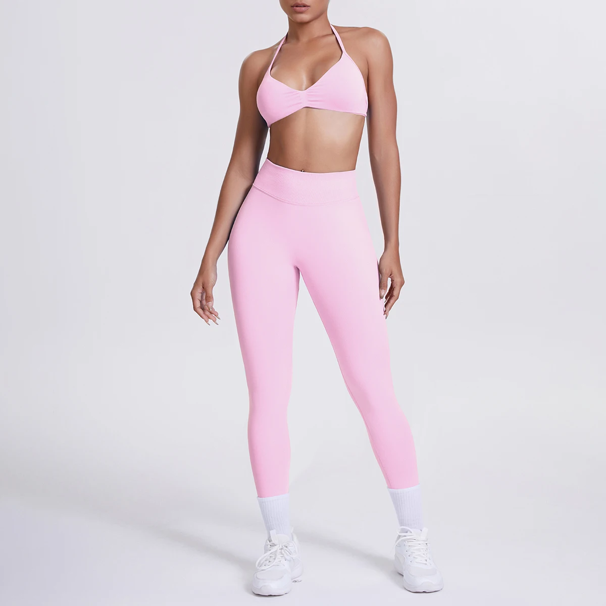 Women 2pcs Patchwork Sport Yoga Suit Training Sleeveless Sport Gym Tops Tummy Control Slimming Booty Leggings Yoga Suit Sports