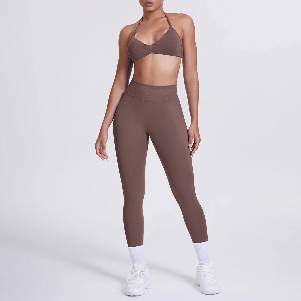 Women 2pcs Patchwork Sport Yoga Suit Training Sleeveless Sport Gym Tops Tummy Control Slimming Booty Leggings Yoga Suit Sports