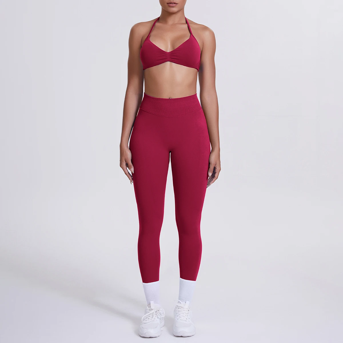 Women 2pcs Patchwork Sport Yoga Suit Training Sleeveless Sport Gym Tops Tummy Control Slimming Booty Leggings Yoga Suit Sports