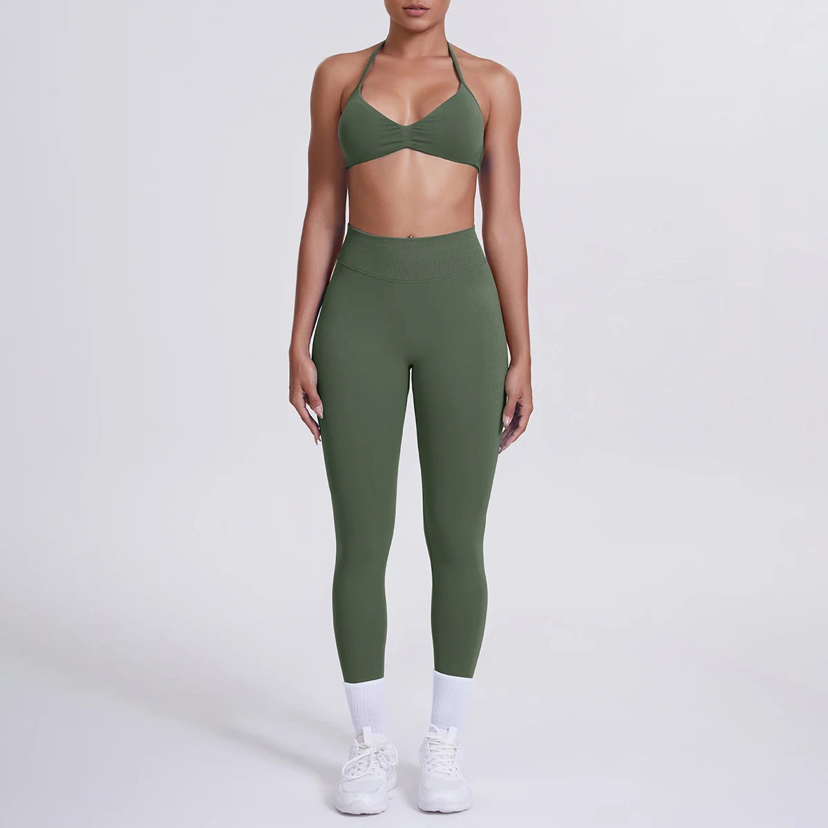 Women 2pcs Patchwork Sport Yoga Suit Training Sleeveless Sport Gym Tops Tummy Control Slimming Booty Leggings Yoga Suit Sports