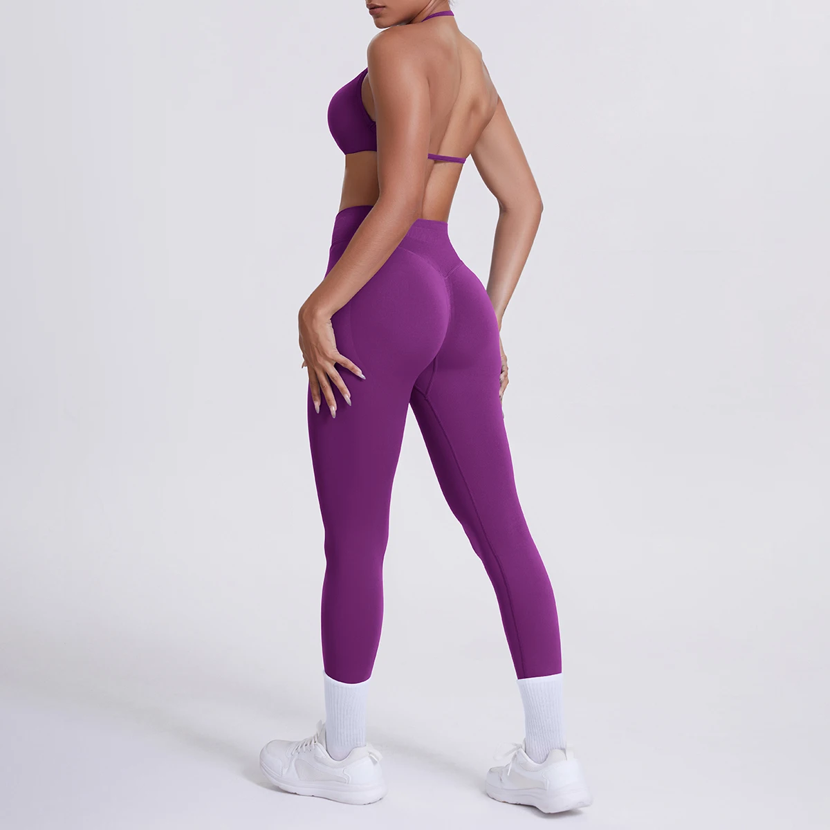 Women 2pcs Patchwork Sport Yoga Suit Training Sleeveless Sport Gym Tops Tummy Control Slimming Booty Leggings Yoga Suit Sports