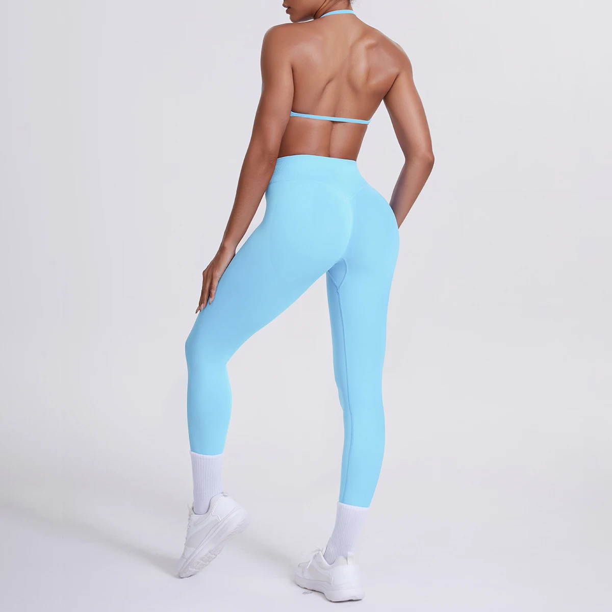 Women 2pcs Patchwork Sport Yoga Suit Training Sleeveless Sport Gym Tops Tummy Control Slimming Booty Leggings Yoga Suit Sports