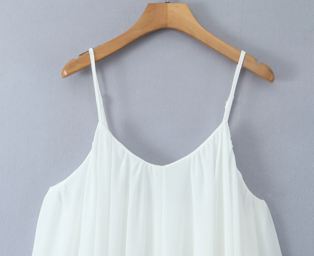 2025 BOHO Women White Big Backless Sling Dress O Neck Back Zipper Loose Swing Mini Short Dresses Holiday Robe
