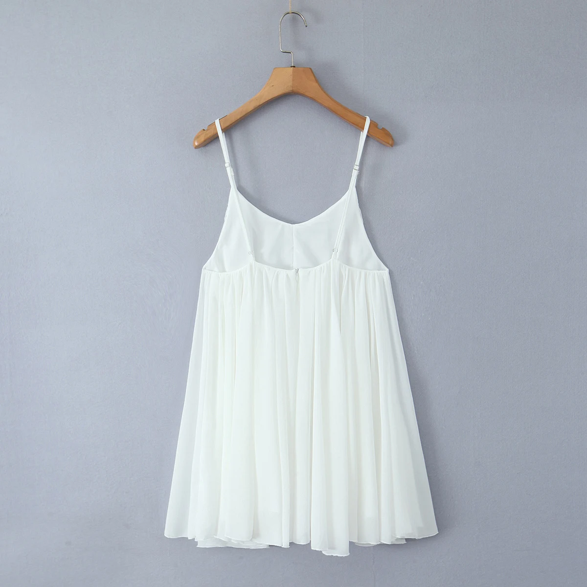 2025 BOHO Women White Big Backless Sling Dress O Neck Back Zipper Loose Swing Mini Short Dresses Holiday Robe
