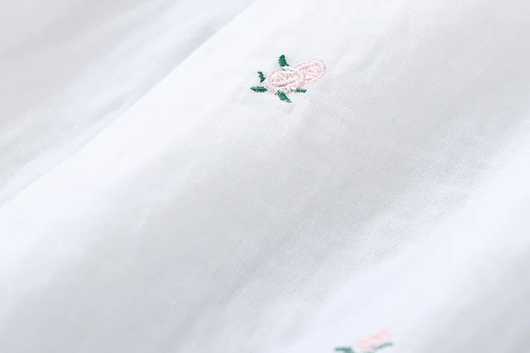 2026 Spring Autumn New Fresh Cotton Yarn Ladies Long Sleeve Shirt Flower Embroidered Women's Casual Shirt Female Blouse Clothes