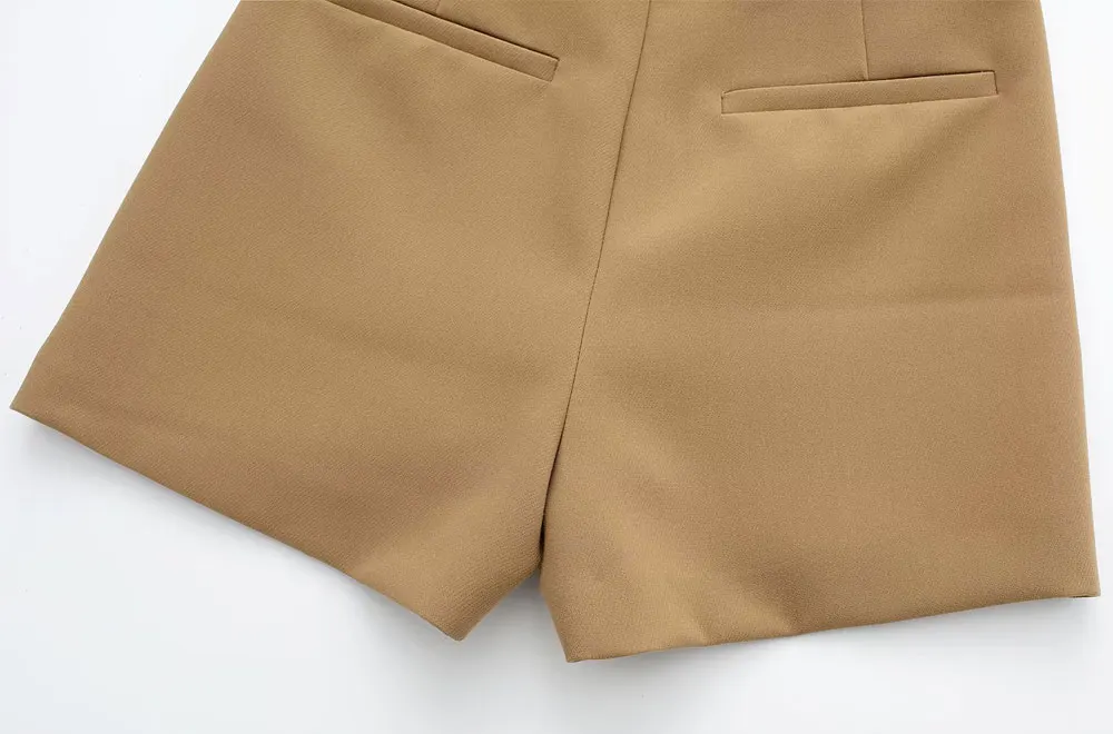 Women Fashion Pareo Style Asymmetric Shorts Skirts Vintage High Waist Side Zipper Female Skort Mujer