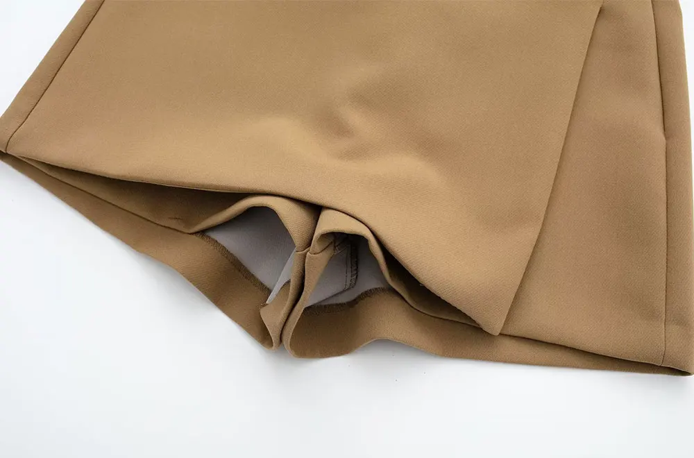Women Fashion Pareo Style Asymmetric Shorts Skirts Vintage High Waist Side Zipper Female Skort Mujer