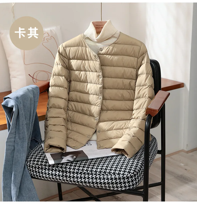 2026 New Arrivals Autumn Winter Warm Women White Duck Down Slim Jackets Female Fashion Ultra Lightweight Packable Puffer Coats