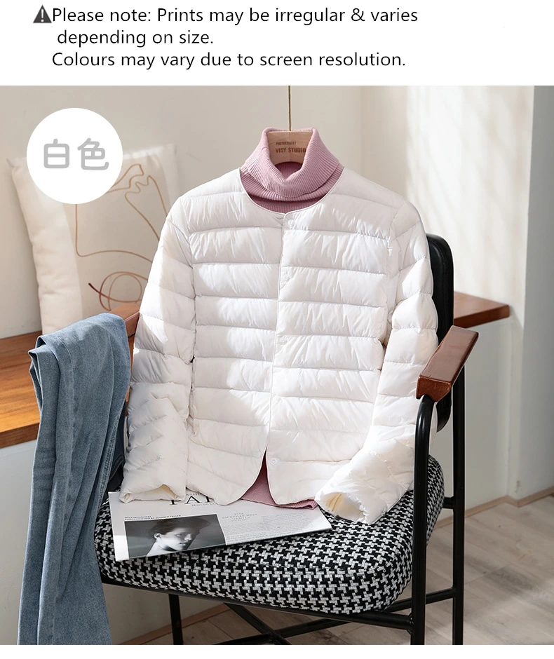 2026 New Arrivals Autumn Winter Warm Women White Duck Down Slim Jackets Female Fashion Ultra Lightweight Packable Puffer Coats