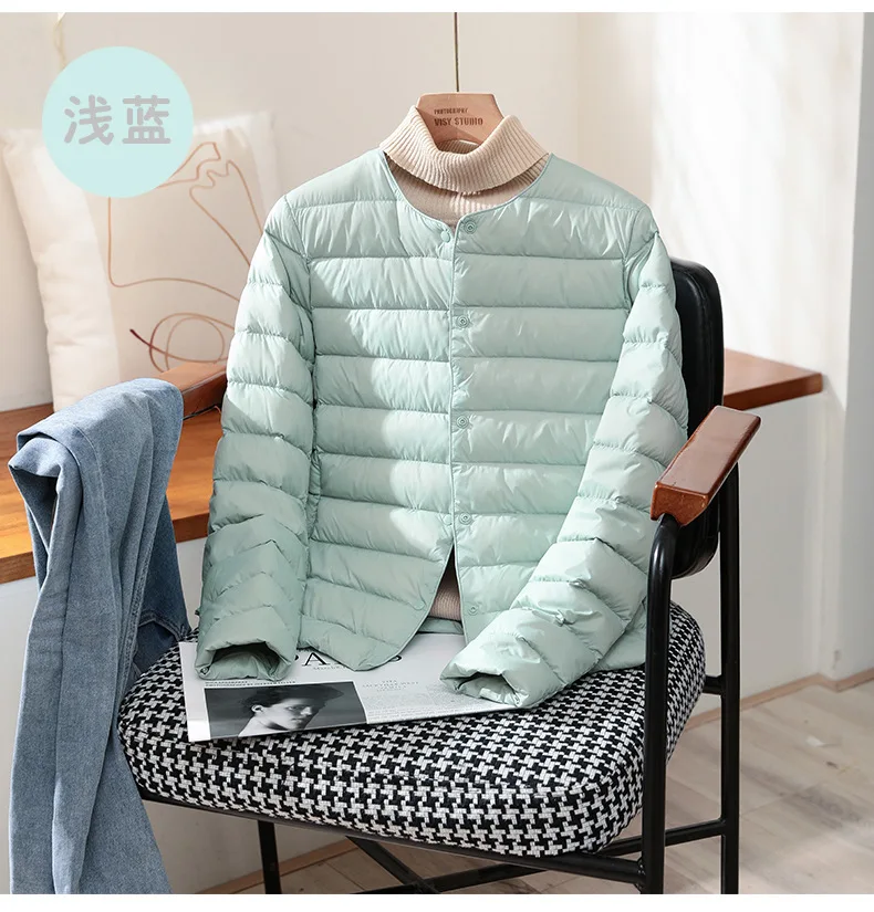 2026 New Arrivals Autumn Winter Warm Women White Duck Down Slim Jackets Female Fashion Ultra Lightweight Packable Puffer Coats