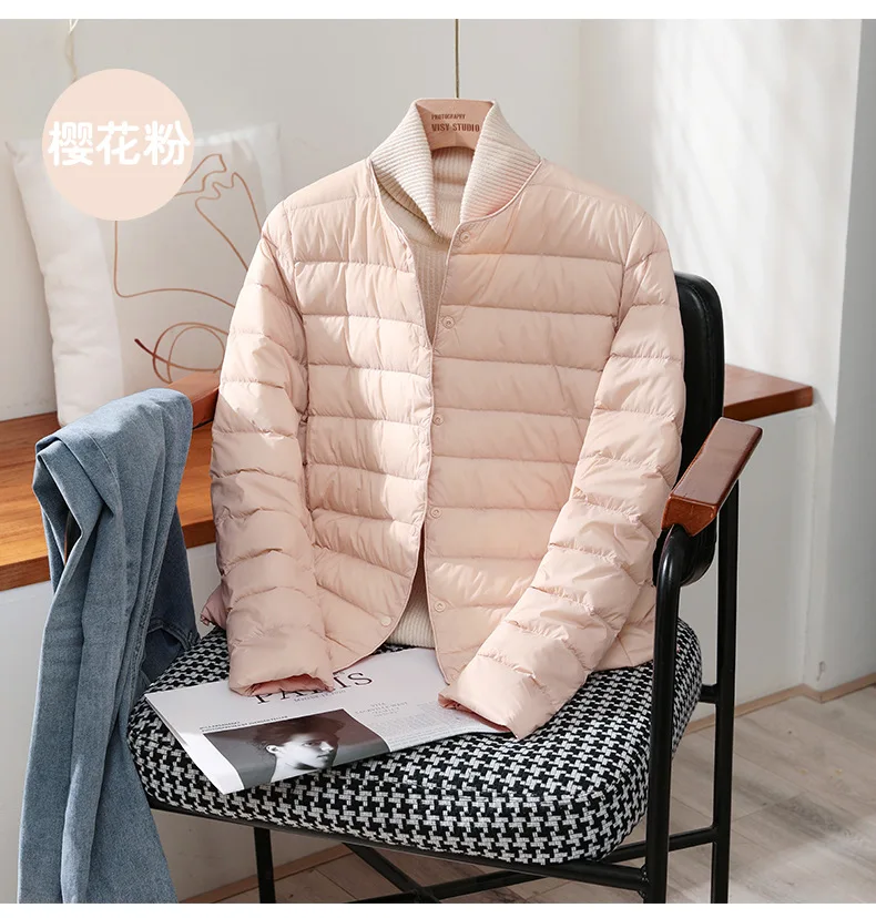 2026 New Arrivals Autumn Winter Warm Women White Duck Down Slim Jackets Female Fashion Ultra Lightweight Packable Puffer Coats