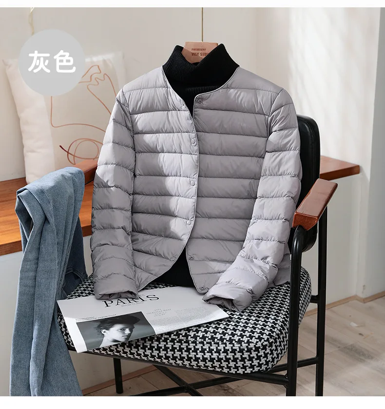 2026 New Arrivals Autumn Winter Warm Women White Duck Down Slim Jackets Female Fashion Ultra Lightweight Packable Puffer Coats