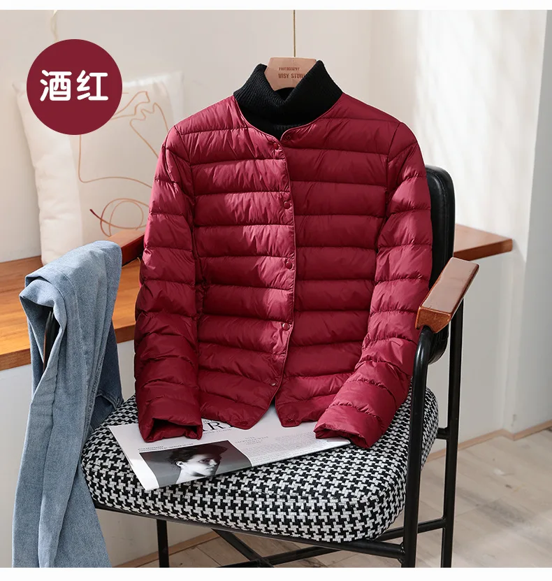 2026 New Arrivals Autumn Winter Warm Women White Duck Down Slim Jackets Female Fashion Ultra Lightweight Packable Puffer Coats