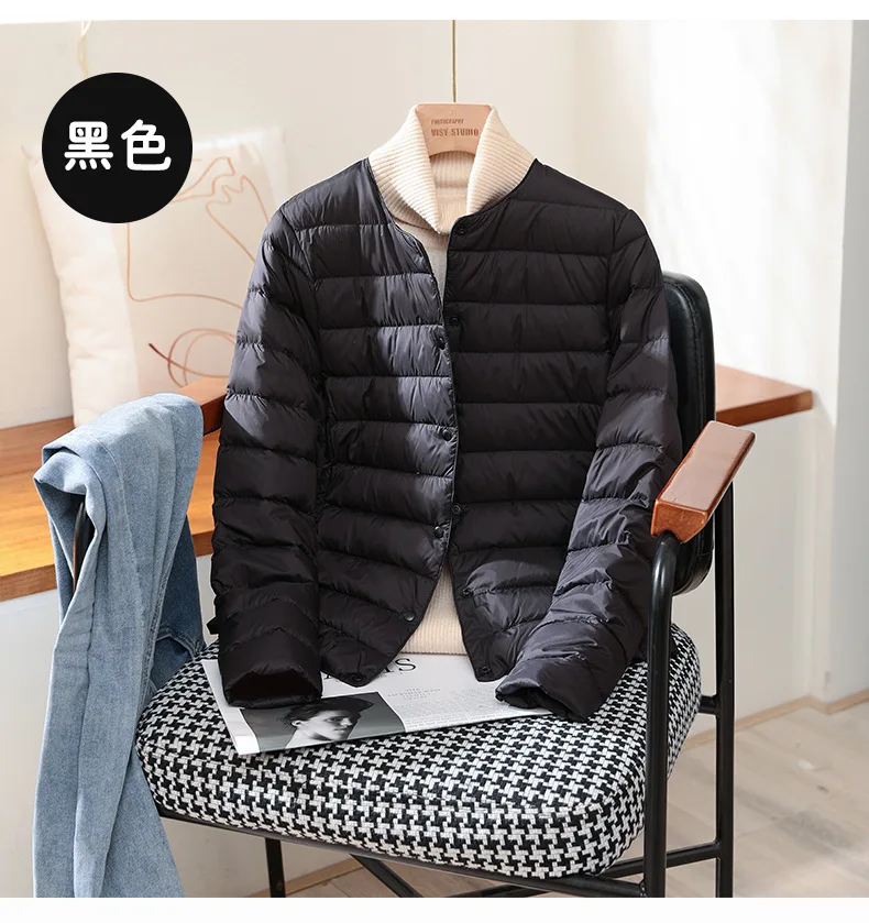 2026 New Arrivals Autumn Winter Warm Women White Duck Down Slim Jackets Female Fashion Ultra Lightweight Packable Puffer Coats