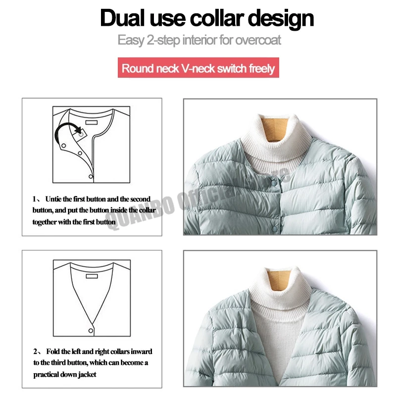 2026 New Arrivals Autumn Winter Warm Women White Duck Down Slim Jackets Female Fashion Ultra Lightweight Packable Puffer Coats