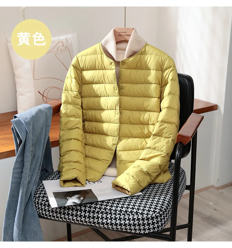 2026 New Arrivals Autumn Winter Warm Women White Duck Down Slim Jackets Female Fashion Ultra Lightweight Packable Puffer Coats