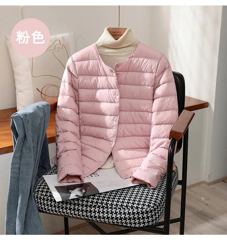 2026 New Arrivals Autumn Winter Warm Women White Duck Down Slim Jackets Female Fashion Ultra Lightweight Packable Puffer Coats