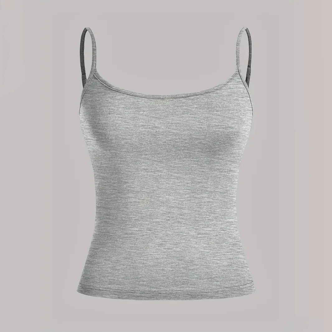 Women Tank Top Strap Slim Top for Summer Fashion Versatile Casual Breathable Micro Elastic Fabric Sleeveless Strap Top