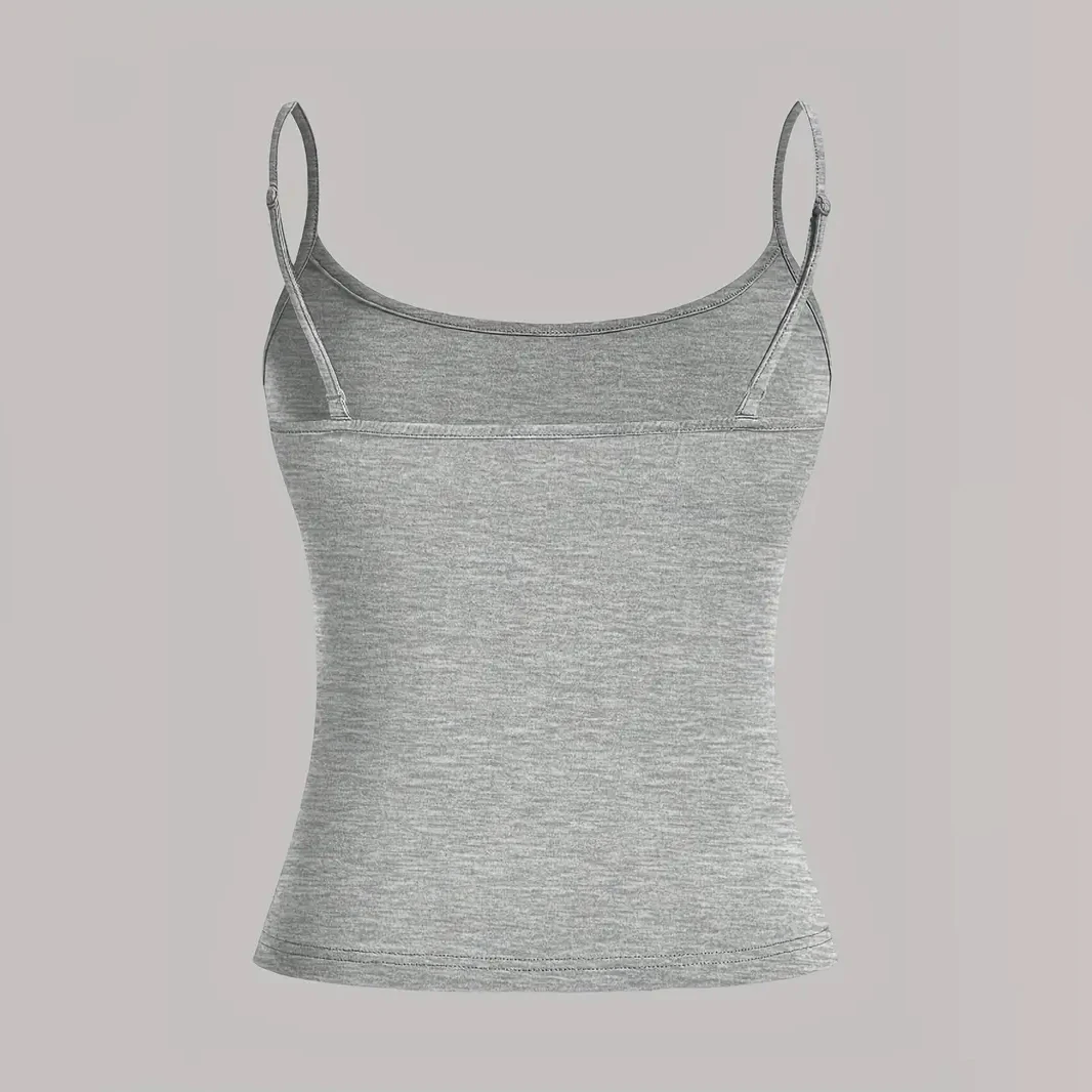 Women Tank Top Strap Slim Top for Summer Fashion Versatile Casual Breathable Micro Elastic Fabric Sleeveless Strap Top