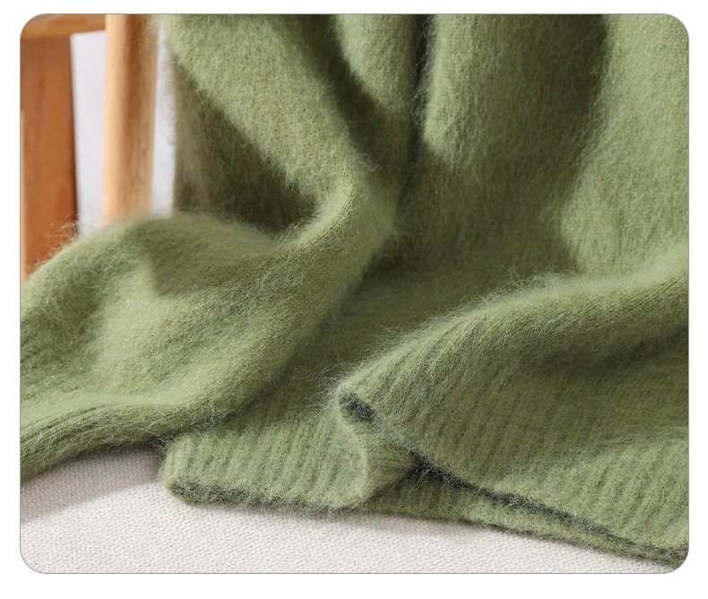 Autumn And Winter New 100% Mink Cashmere Sweater Ladies' High Lapel Solid Color Padded Pullover Wool Knitted Bottoming Shirt