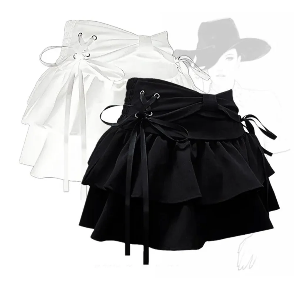 New Fashion Women Hot Girl Sweet Kawaii Bow Vintage Y2k Clothes American Streetwear Sexy Summer A-line Gothic Mini Denim Skirts