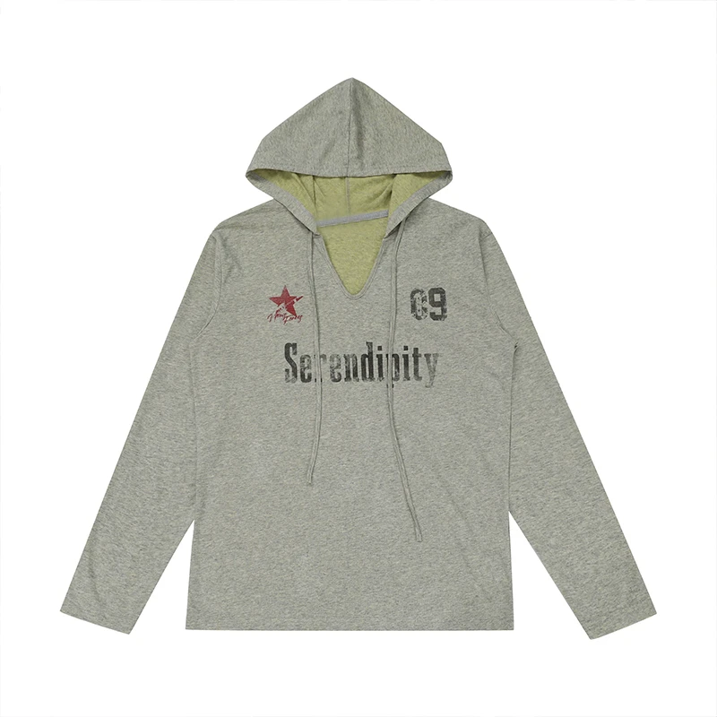 Tonngirls Y2k Vintage T-shirt Women Casual Loose Print Graphic Tops Hooded Japanese 2000s Grunge Tops Streetwear Aesthetic Tops