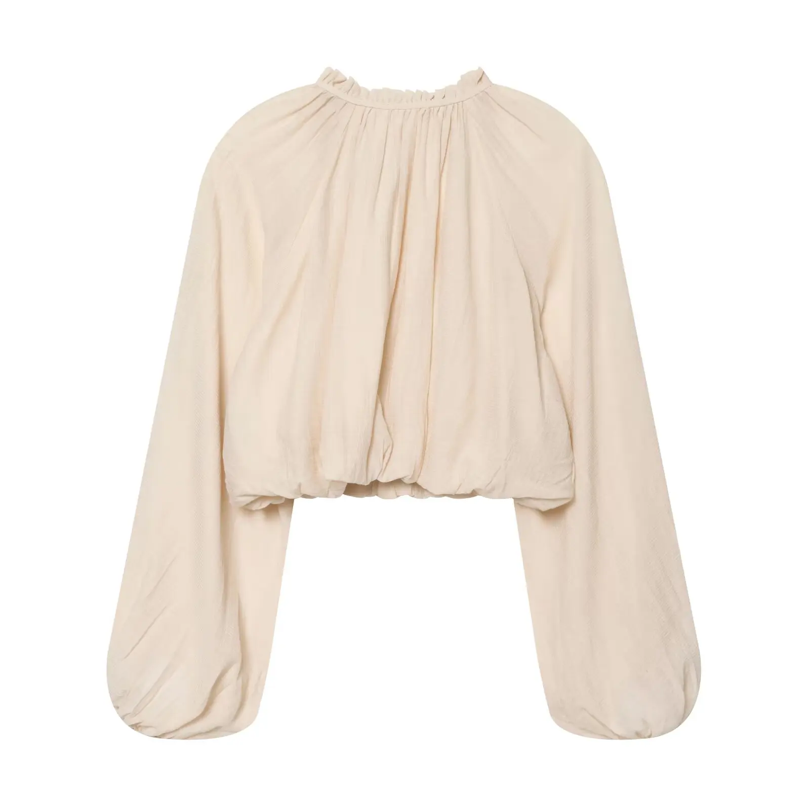 NLZGMSJ 2026 Summer Casual Women Suit O-neck Wrinkle Effect Short Blouse Zipper Long Straight Skirt Fashion Holiday Sets