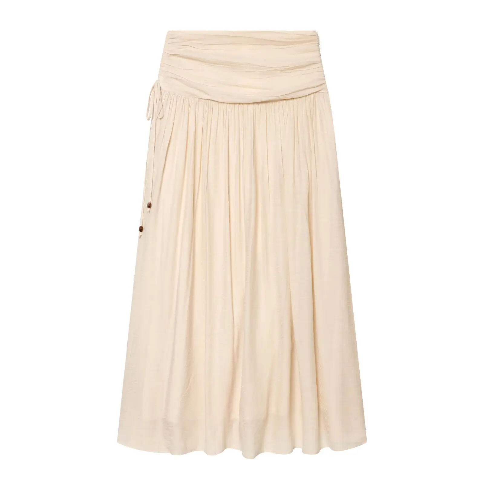 NLZGMSJ 2026 Summer Casual Women Suit O-neck Wrinkle Effect Short Blouse Zipper Long Straight Skirt Fashion Holiday Sets