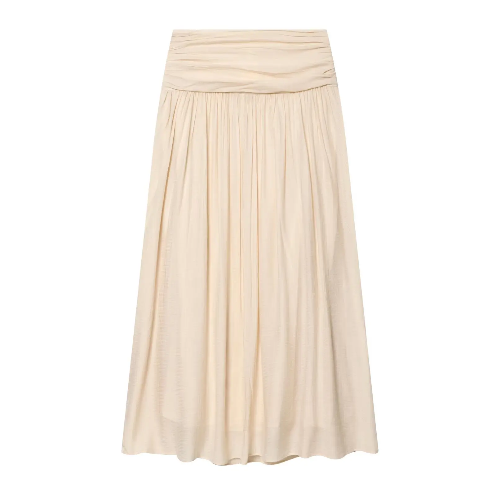 NLZGMSJ 2026 Summer Casual Women Suit O-neck Wrinkle Effect Short Blouse Zipper Long Straight Skirt Fashion Holiday Sets