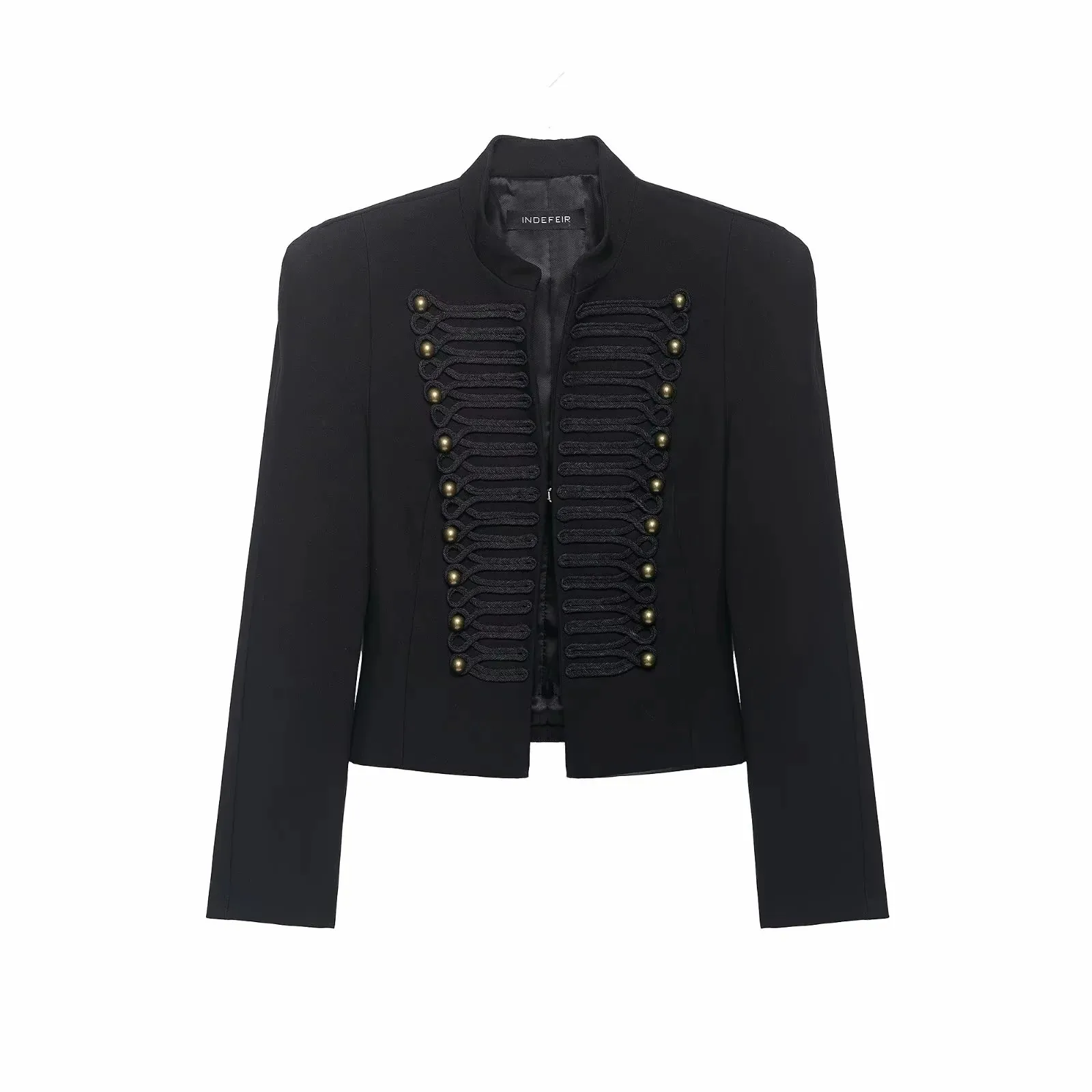 Women Vintage Slim Jacket Spring Women Trends Elegant Napoleon Jackets Ladies High Street Chic Shoulder Padded Blazer