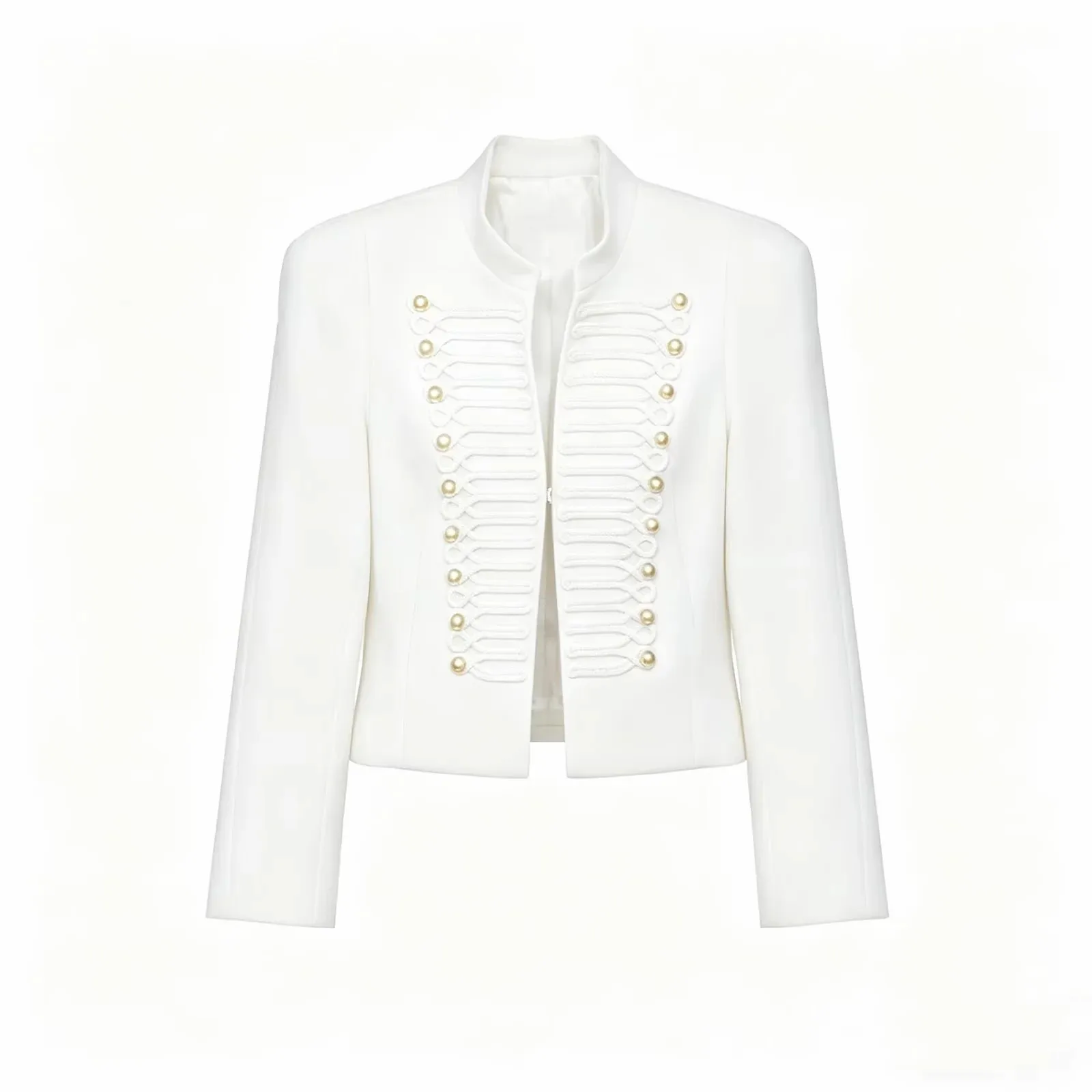 Women Vintage Slim Jacket Spring Women Trends Elegant Napoleon Jackets Ladies High Street Chic Shoulder Padded Blazer