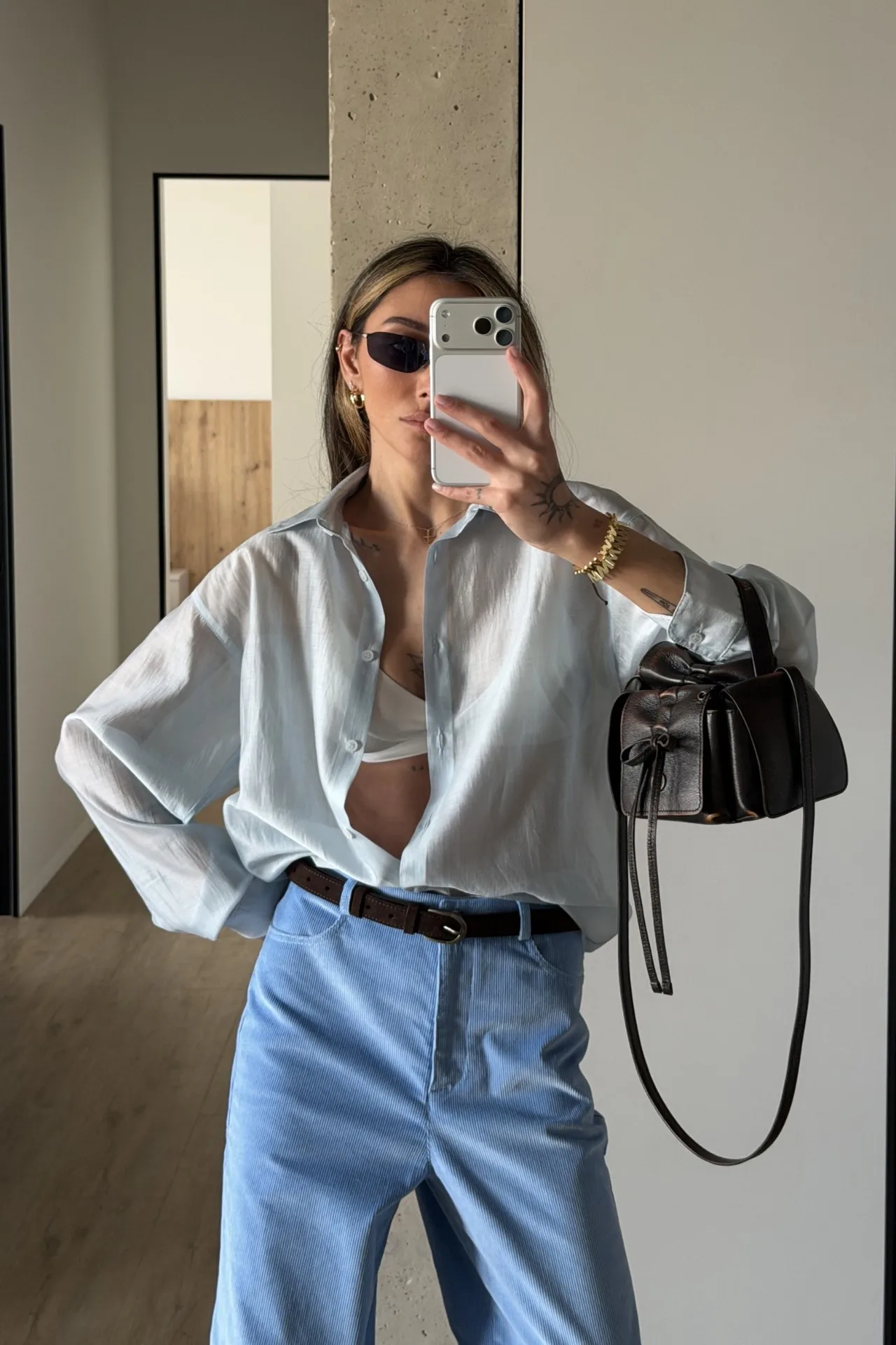 Llinar Semi-transparent Shirt Spring Autumn Women's Loose Shirt Office Lady Solid Color Versatile Top Long Sleeved Lyocell Shirt