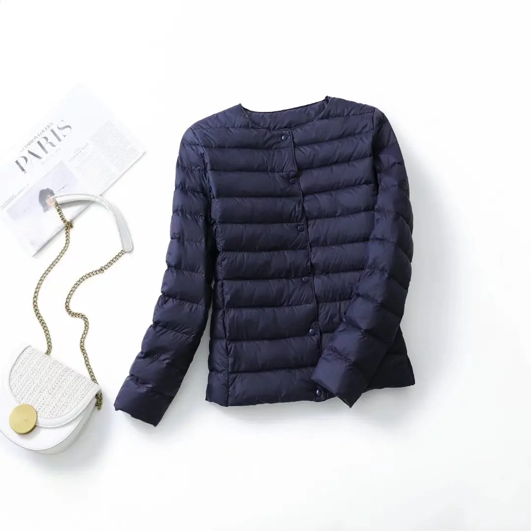 NewBang Matt Fabric Light Jacket Female Ultra Light Down Jacket Women Slim Windbreaker Without Collar Lightweight Warm Coat