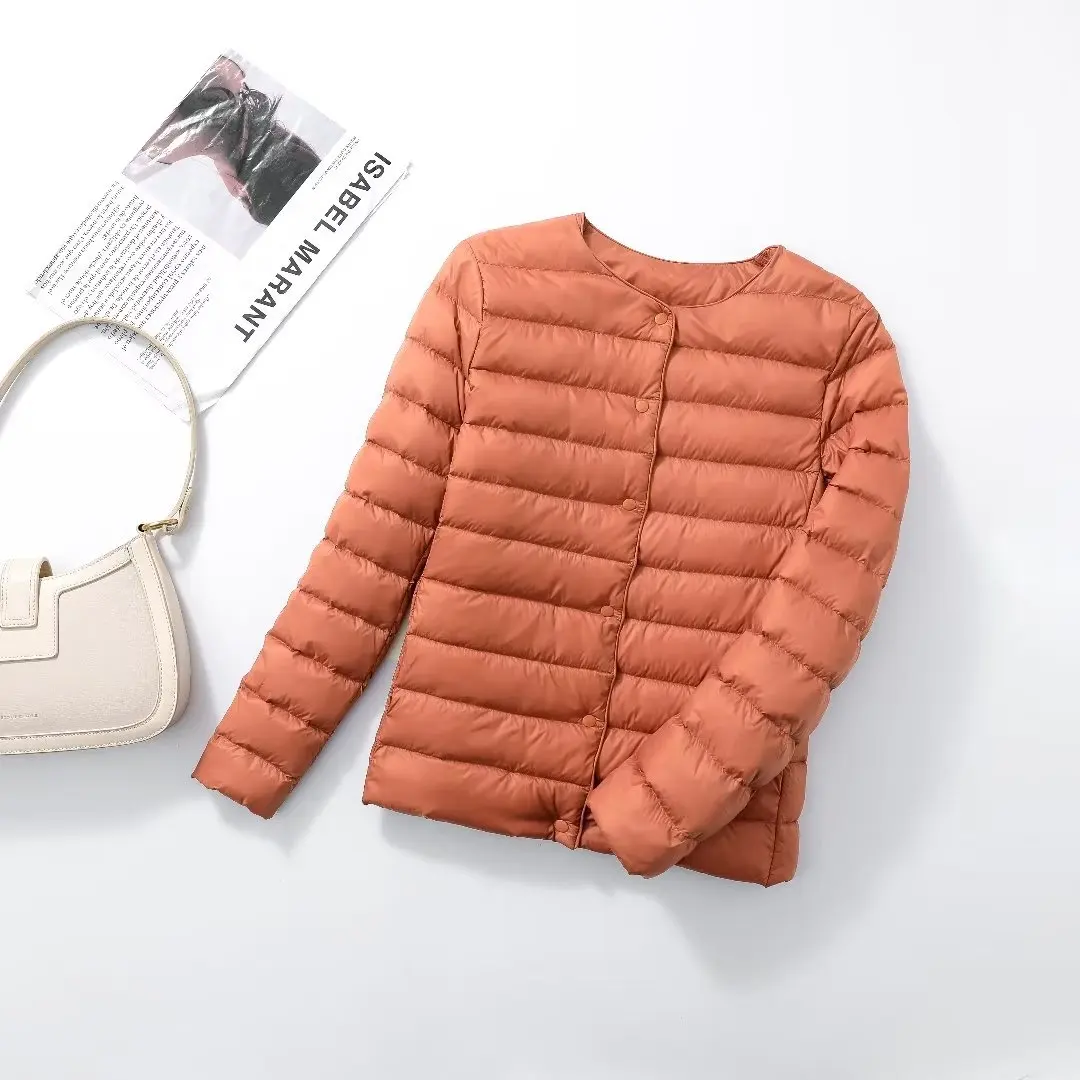 NewBang Matt Fabric Light Jacket Female Ultra Light Down Jacket Women Slim Windbreaker Without Collar Lightweight Warm Coat