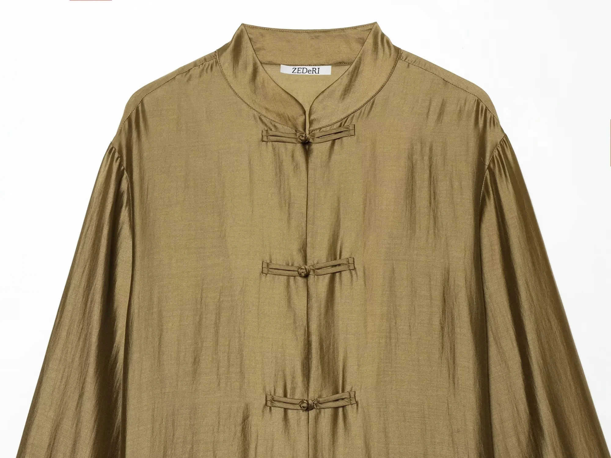 KONDALA Casual Chic Women Blouse Solid O-Neck Single Breasted Long Sleeve Pockets Loose Shirt Fashion 2026 Summer Holiday Blouse