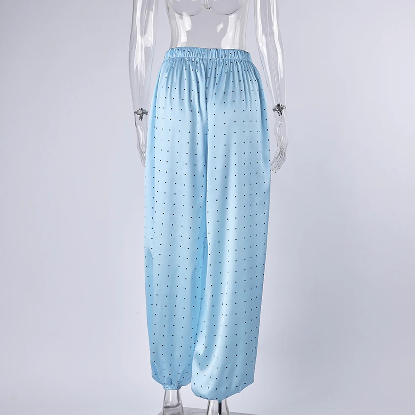 Linad Elegant Satin Long Lantern Pants For Woman 2026 Street Chic High Waist Trousers Spring Vintage Loose Ankle Length Pants