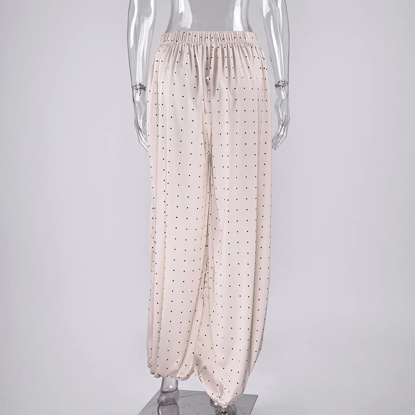 Linad Elegant Satin Long Lantern Pants For Woman 2026 Street Chic High Waist Trousers Spring Vintage Loose Ankle Length Pants