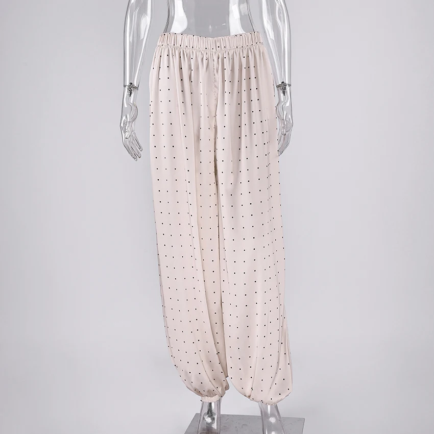Linad Elegant Satin Long Lantern Pants For Woman 2026 Street Chic High Waist Trousers Spring Vintage Loose Ankle Length Pants