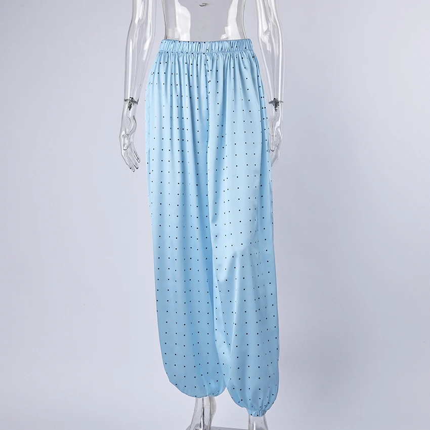 Linad Elegant Satin Long Lantern Pants For Woman 2026 Street Chic High Waist Trousers Spring Vintage Loose Ankle Length Pants