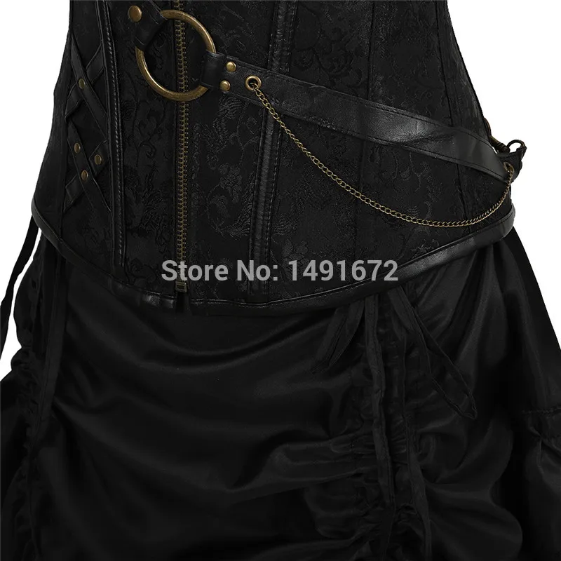 Steampunk Women Skirts Gothic Irregular Shirring Pleated Party Maxi Long Skirt High Low Costumes Punk Sexy Corset Plus Size Red