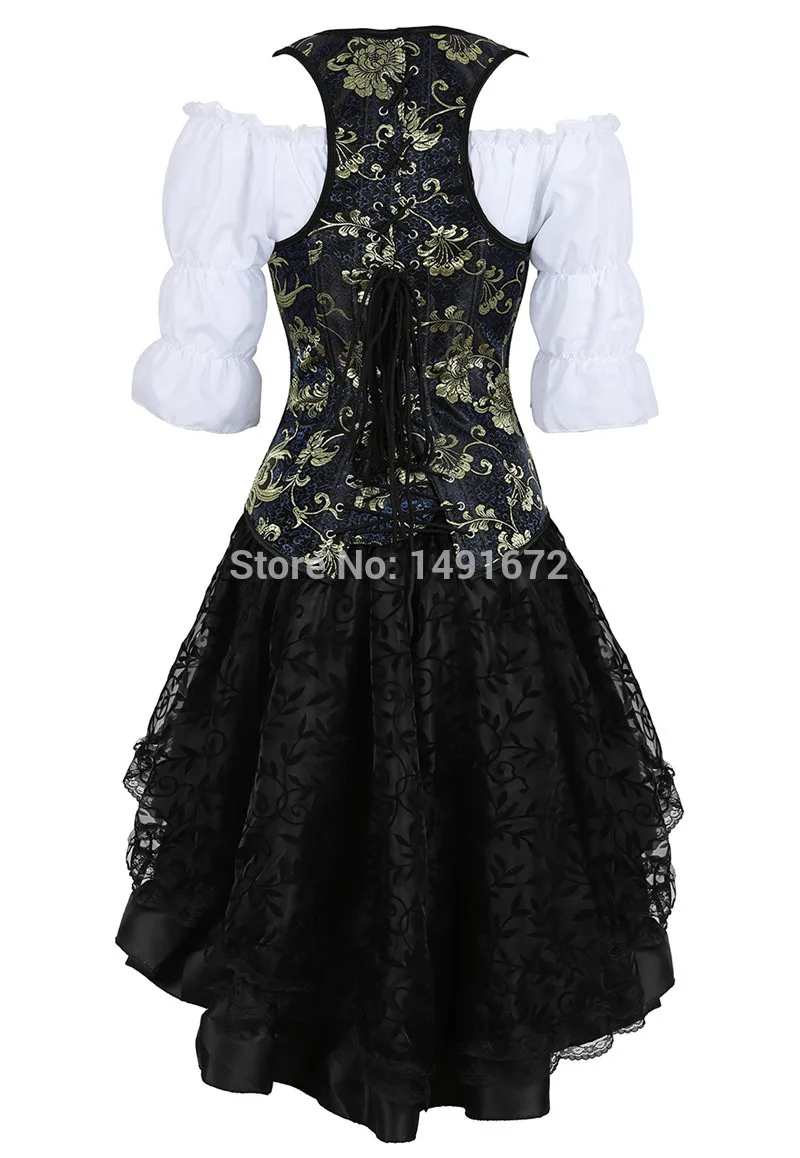 Steampunk Women Skirts Gothic Irregular Shirring Pleated Party Maxi Long Skirt High Low Costumes Punk Sexy Corset Plus Size Red