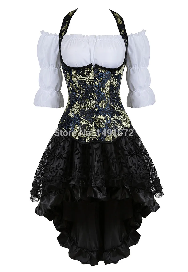 Steampunk Women Skirts Gothic Irregular Shirring Pleated Party Maxi Long Skirt High Low Costumes Punk Sexy Corset Plus Size Red