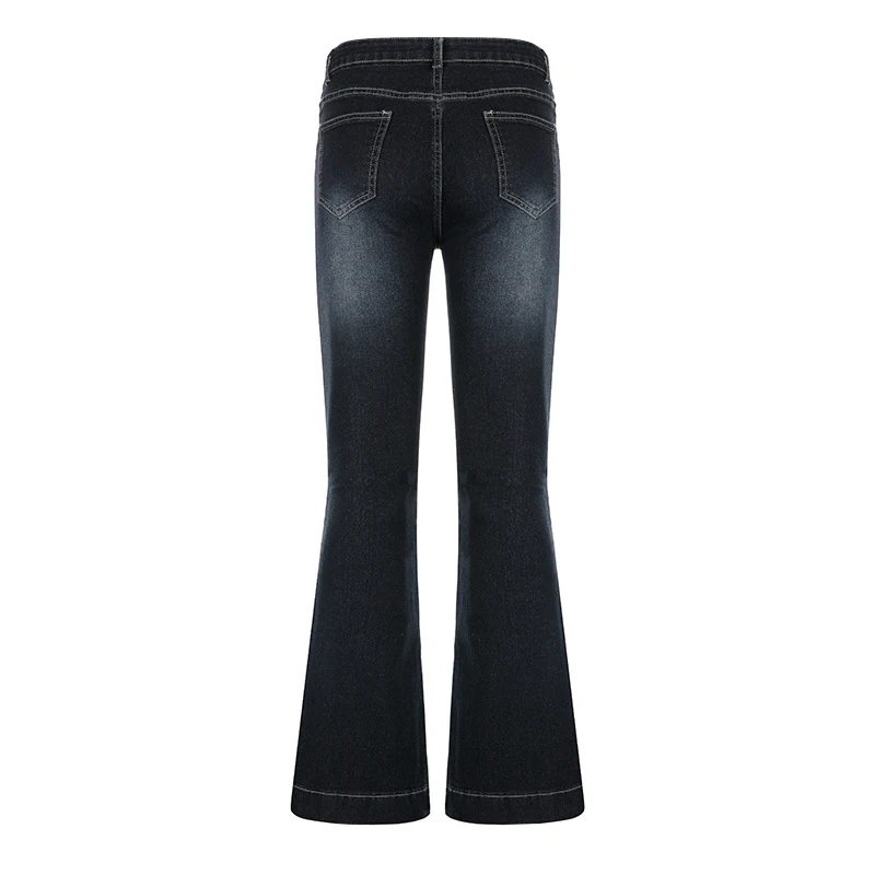 New Flare Jeans Women's Low Waist Trousers Vintage Aesthetic Denim Pants Streetwear Mom Casual Korean Fashion Y2k Jeans