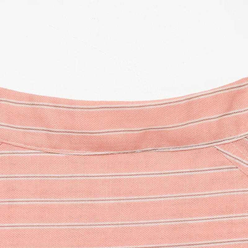 HXAO Striped Loose Shirt Women's Shirt Summer 2026 Elegant Asymmetric Button Mid Sleeve Tops For Woman Casual High Street Blouse