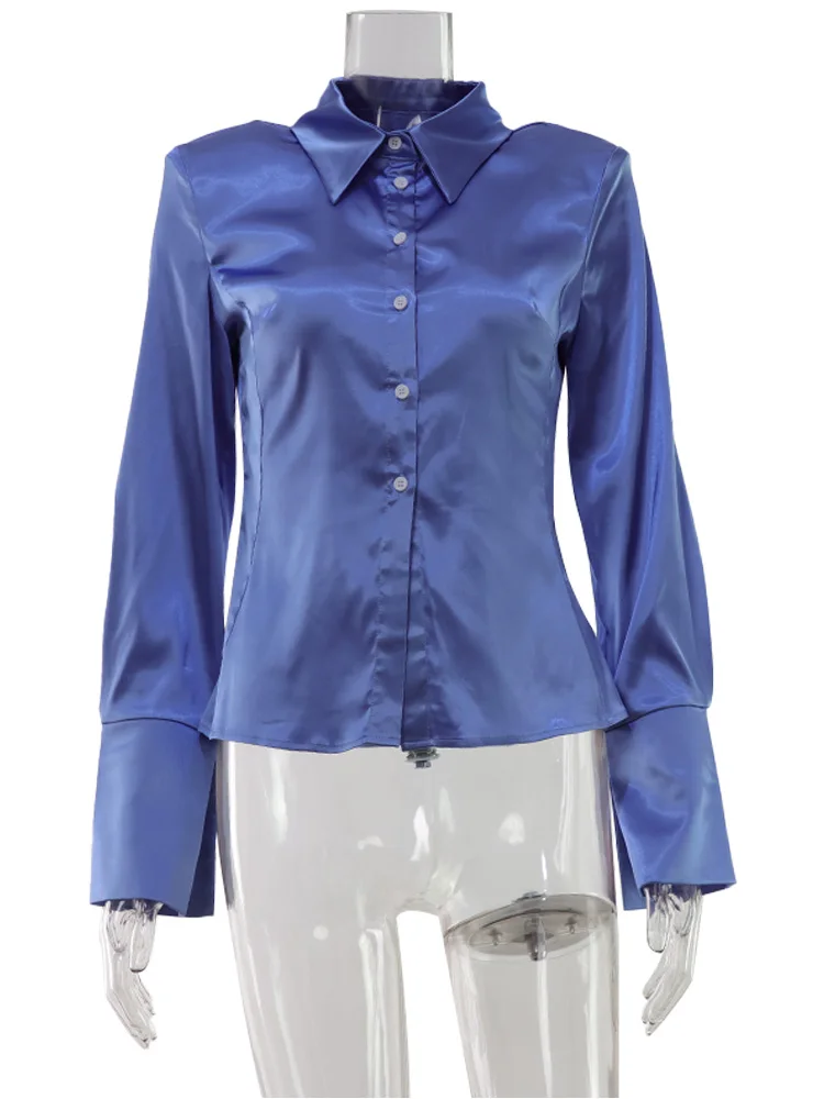 CNYISHE Button O Neck Long Sleeve Solid Women Tops Shirts Casual Skinny Elegant OL Sexy Club Streetwear Female Tees Blouse Slim