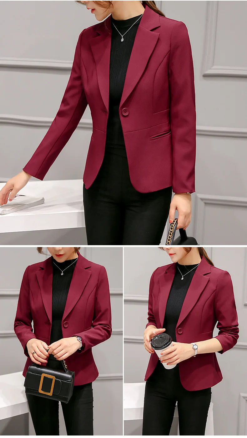 Women's Blazer 2026 Blue Long Sleeve Blazers Pockets Jackets Coat Slim Office Lady Jacket Female Tops Suit Blazer Femme Jackets