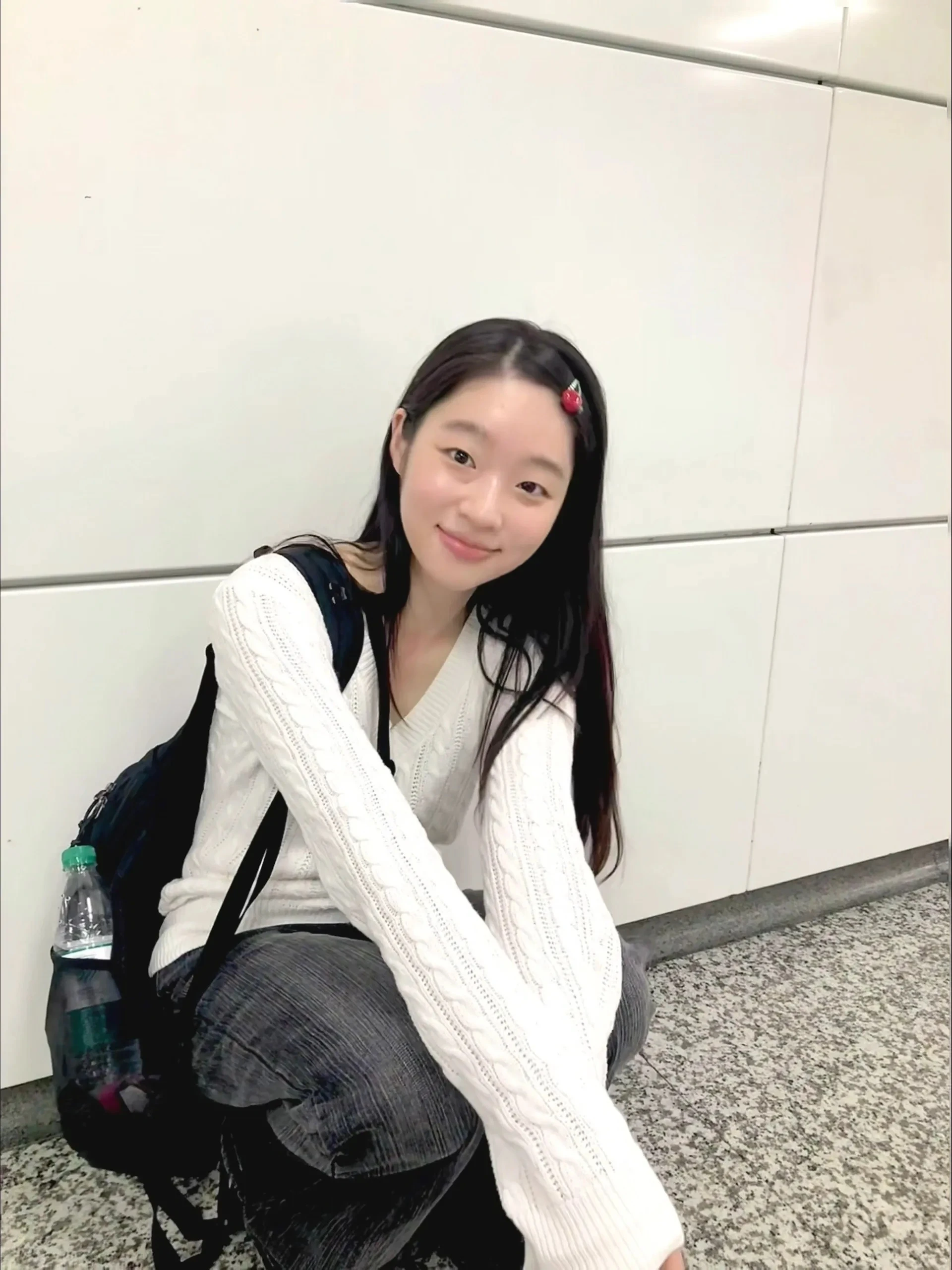 Karrram Japanese Y2k V-neck White Sweater Vintage Harajuku Knit Slim Pullover Korean Style Fall Winter Knitwear 2000s Aesthetics